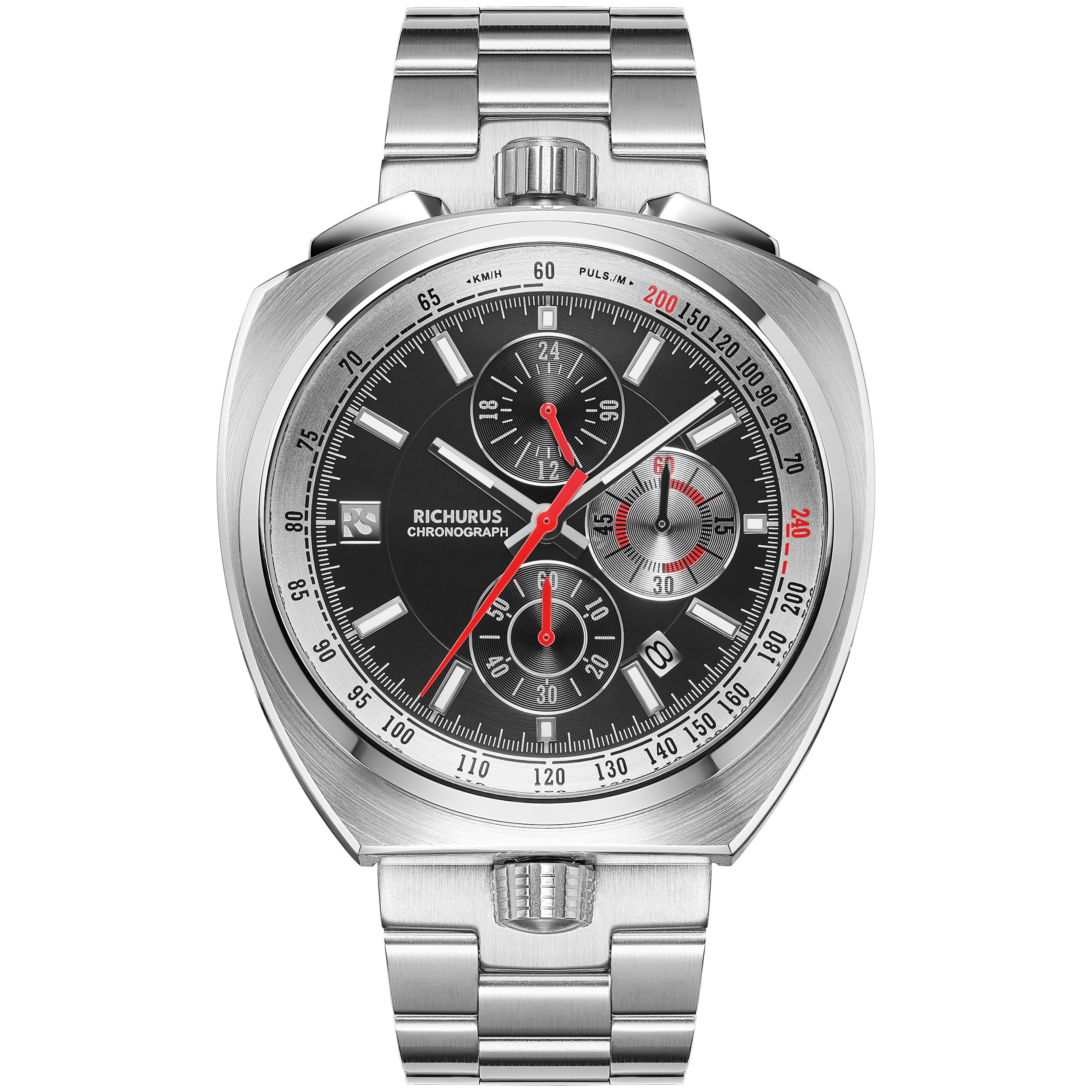 The Bullhead Chrono – Racing Inspired Classic - Bracelet - Black - RICHURUS WATCHES