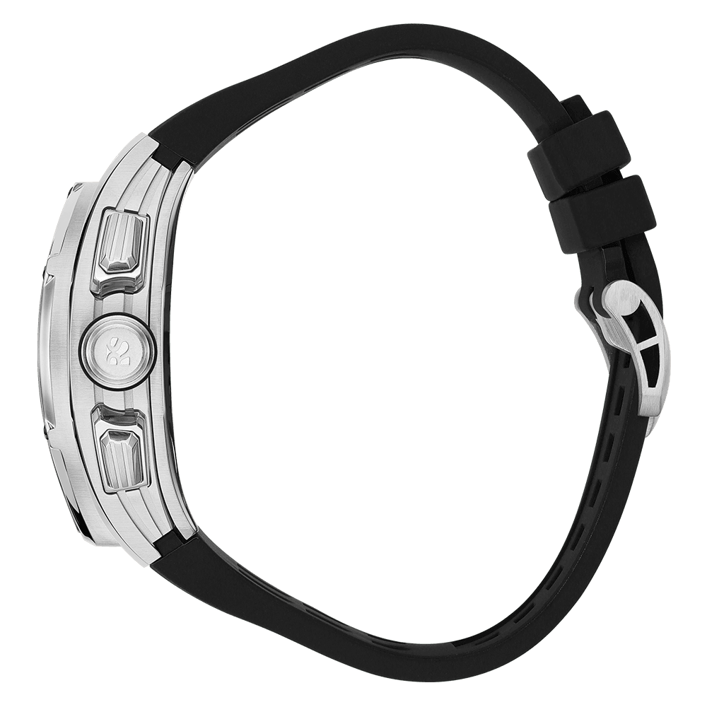 The Aviator Chrono – Silver/Black – Racing Style with Unique Crystal - RICHURUS WATCHES