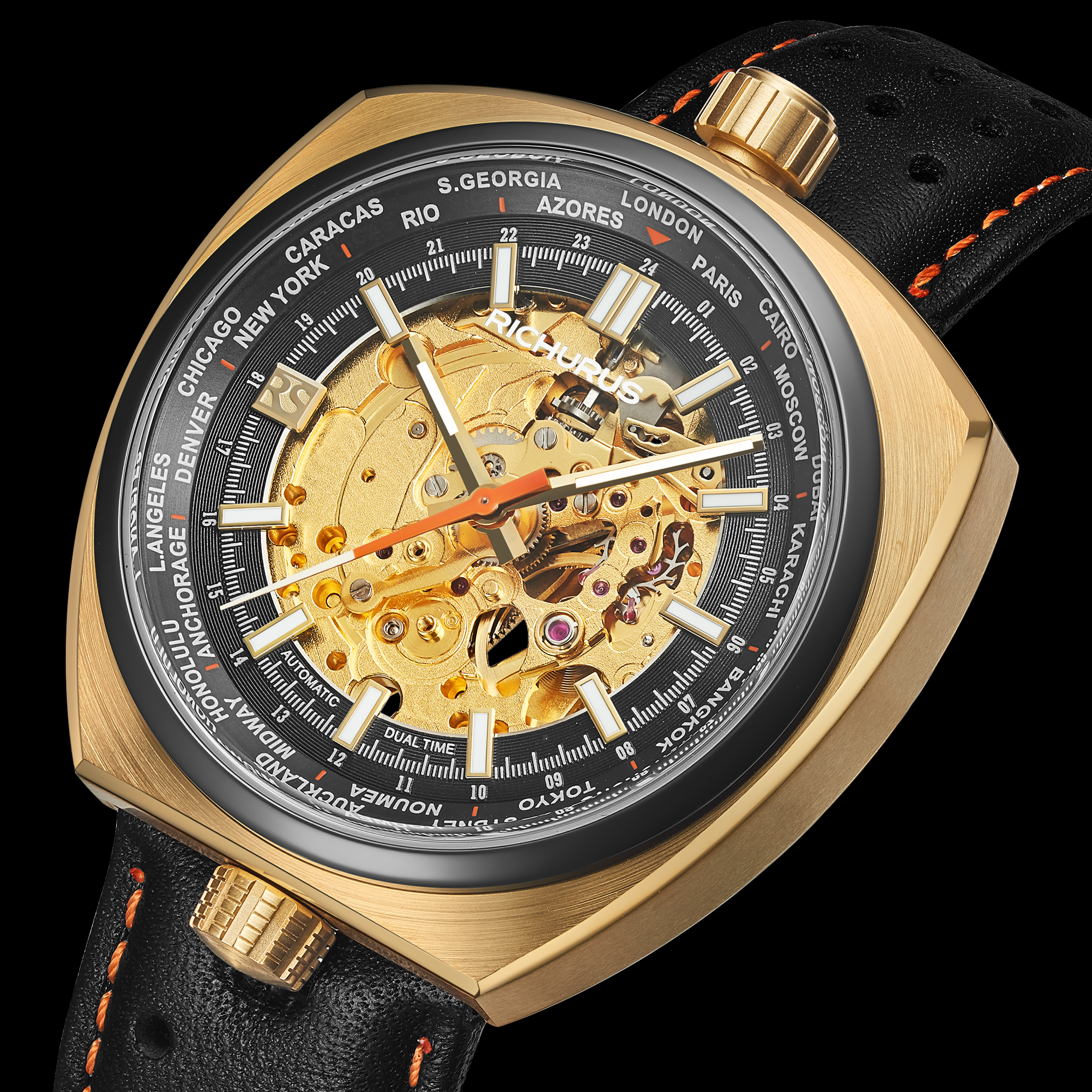 The Bullhead Automatic - Leather - Gold