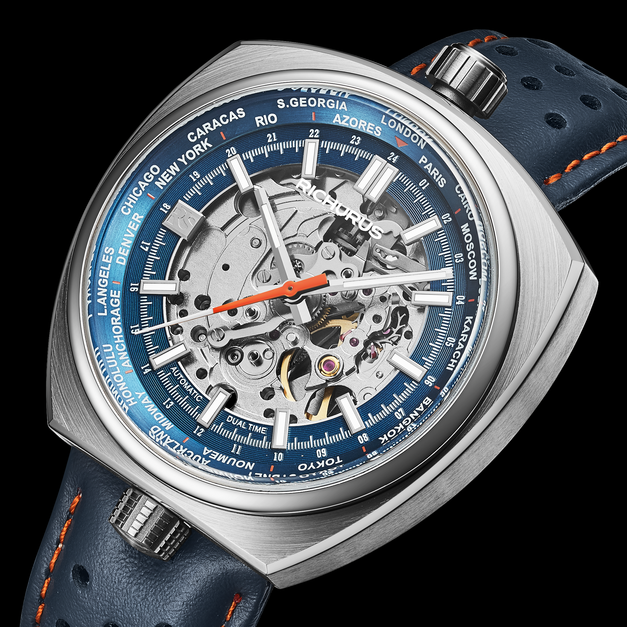 The Bullhead Automatic - Leather - Blue