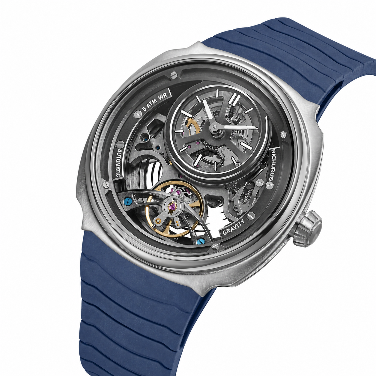 The Gravity Automatic - Silver - Blue Strap