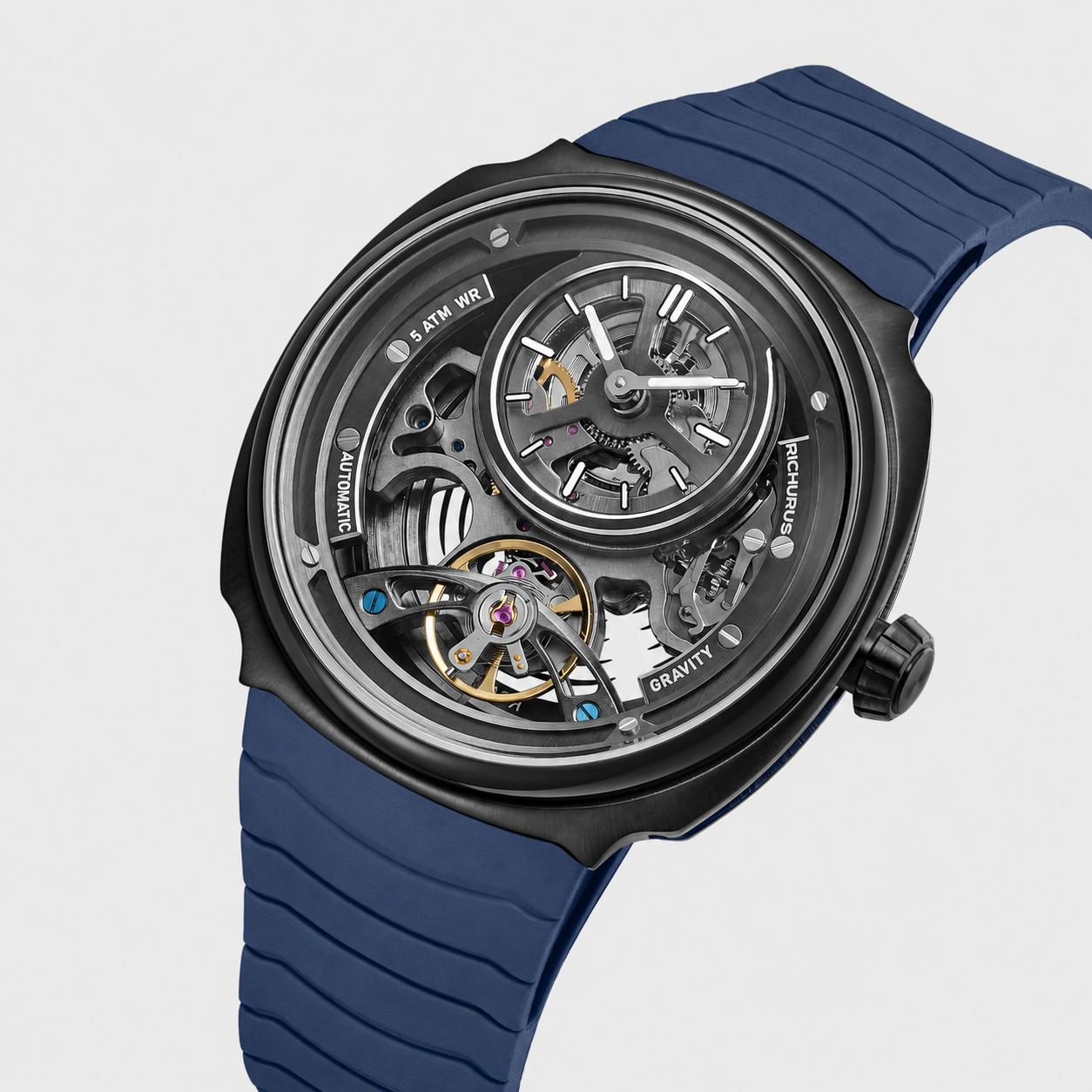 The Gravity Automatic - Black - Blue Strap