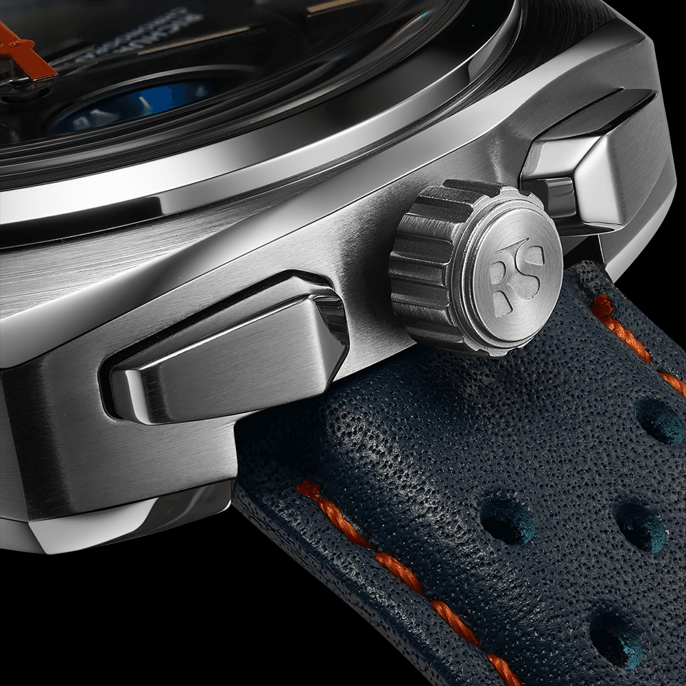The Bullhead Chrono - Racing-Inspired Classic - Leather - Blue - RICHURUS WATCHES