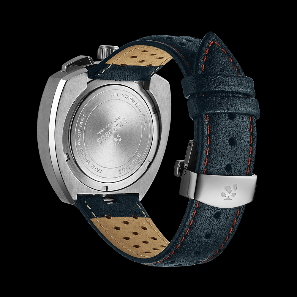 The Bullhead Chrono - Racing-Inspired Classic - Leather - Blue - RICHURUS WATCHES