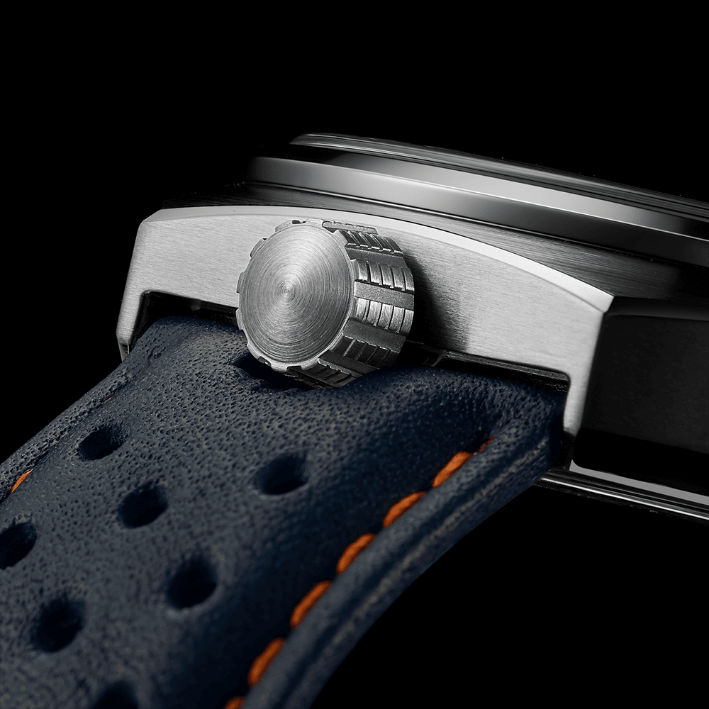 The Bullhead Chrono - Racing-Inspired Classic - Leather - Blue - RICHURUS WATCHES