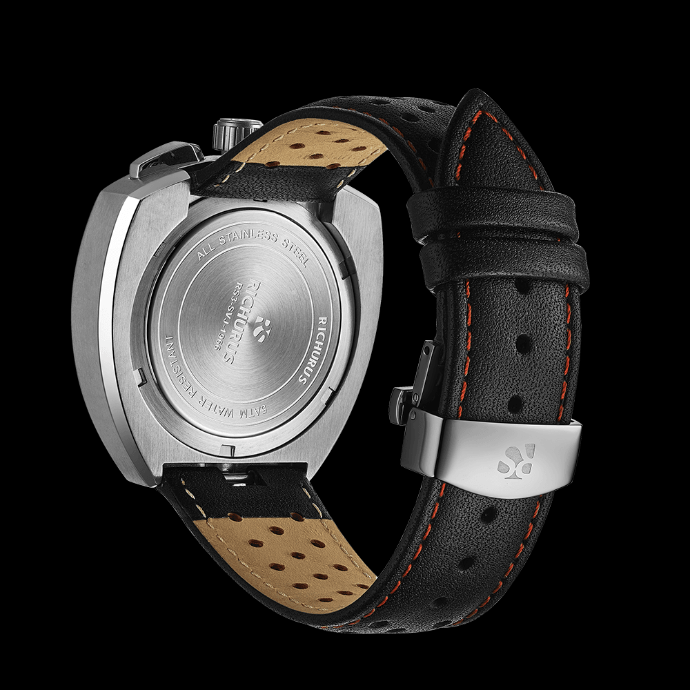 The Bullhead Chrono - Racing-Inspired Classic - Leather - Silver - RICHURUS WATCHES