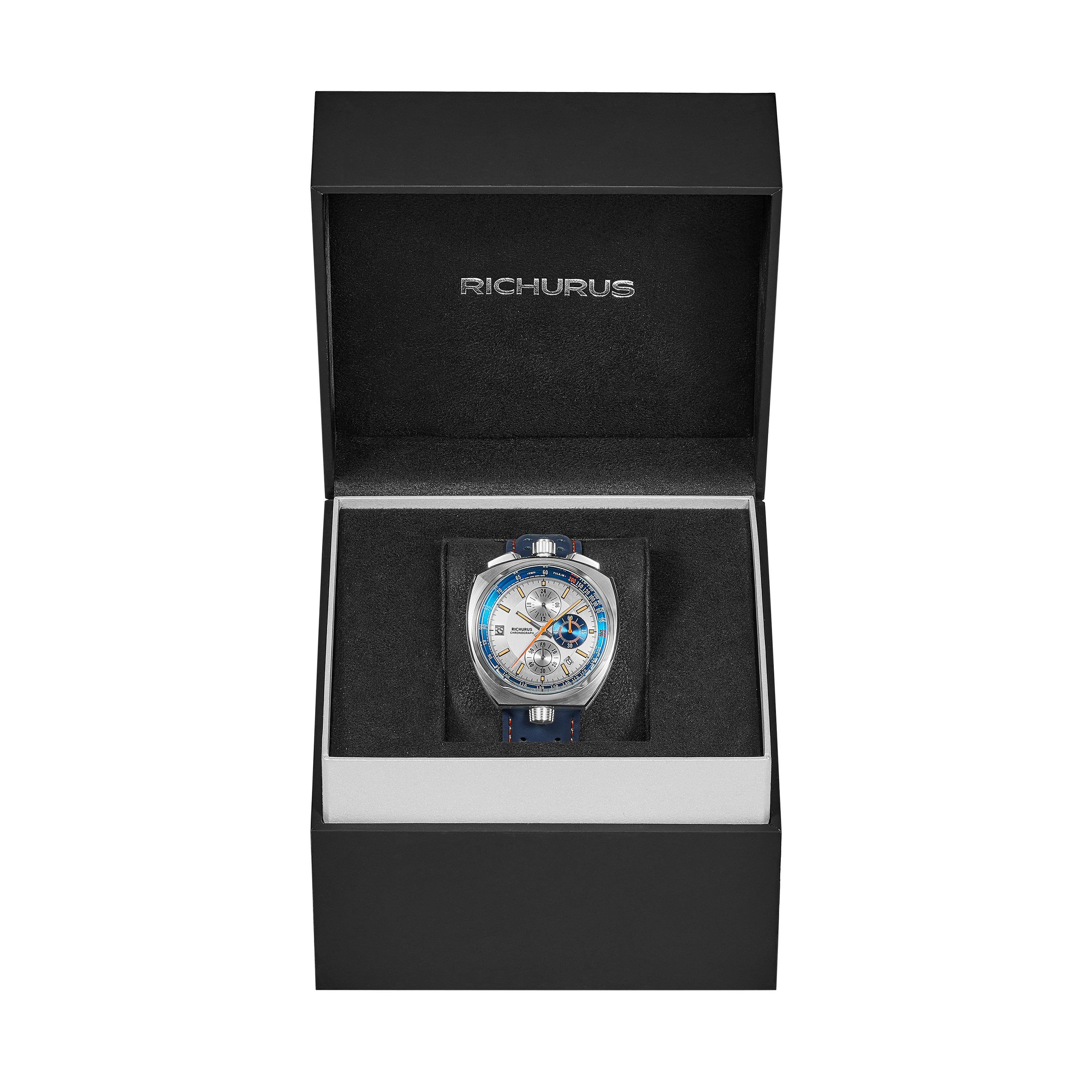 The Bullhead Chrono - Racing-Inspired Classic - Leather - Azure