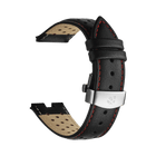 The Genuine Leather Strap of Bullhead – Black with Red Stitch