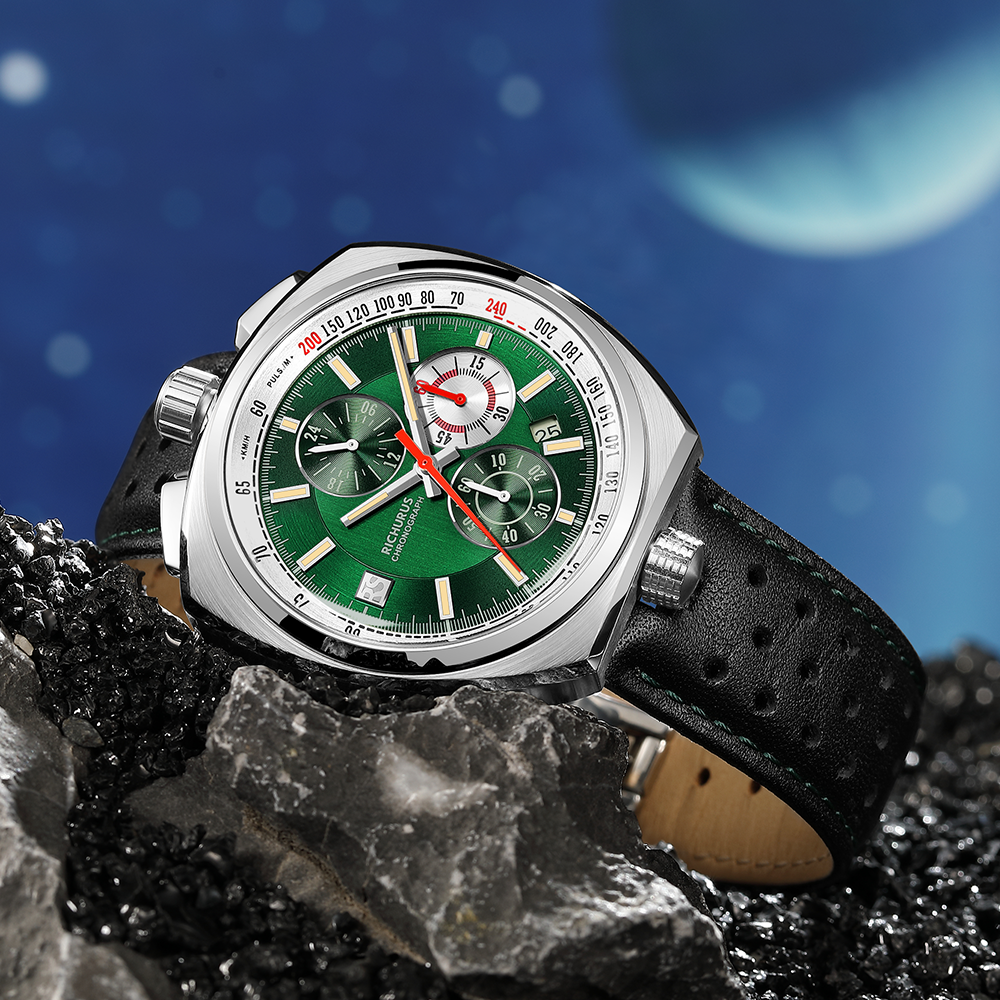 The Bullhead Chrono RS3 - Green - Racing-Inspired Classic