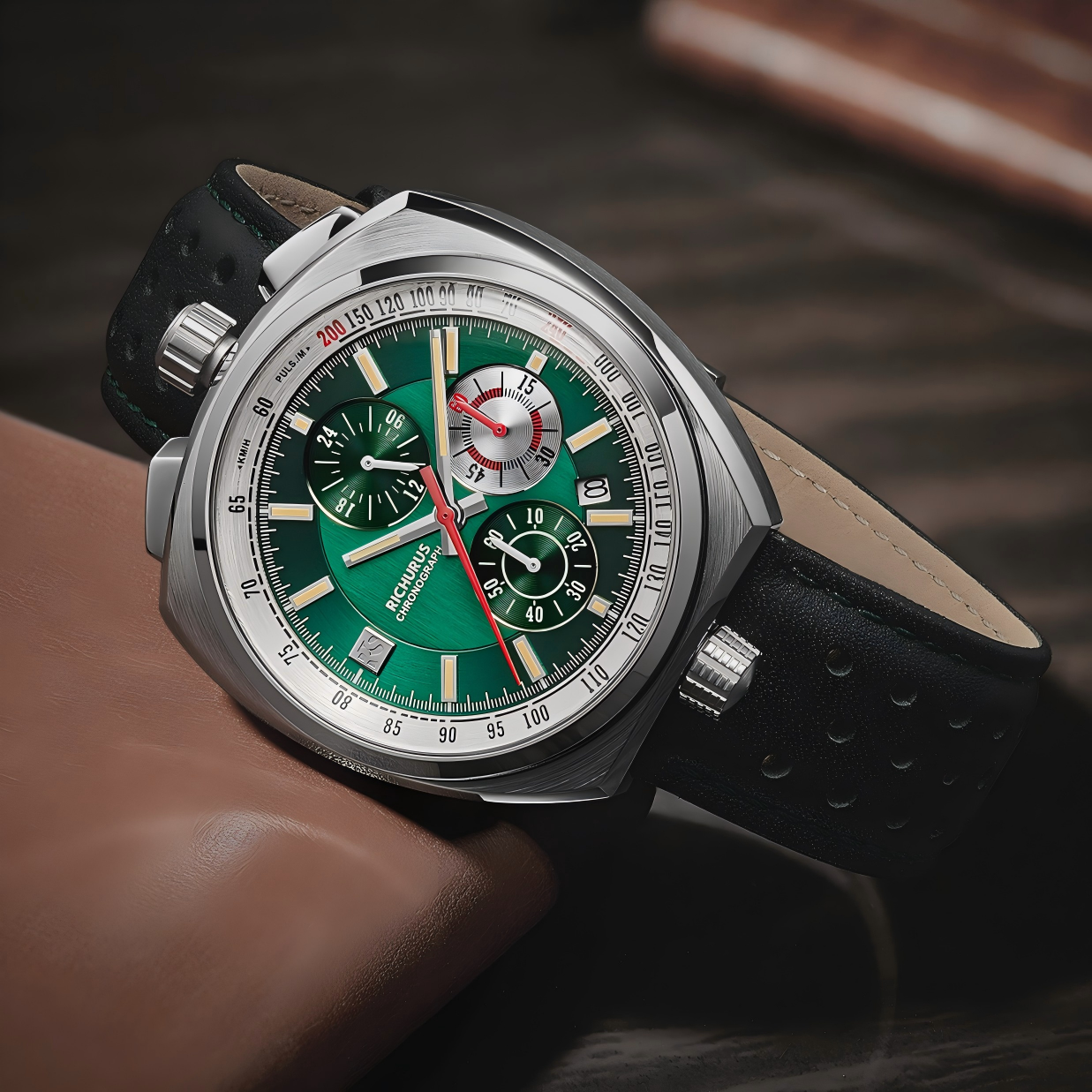 The Bullhead Chrono RS3 - Green - Racing-Inspired Classic