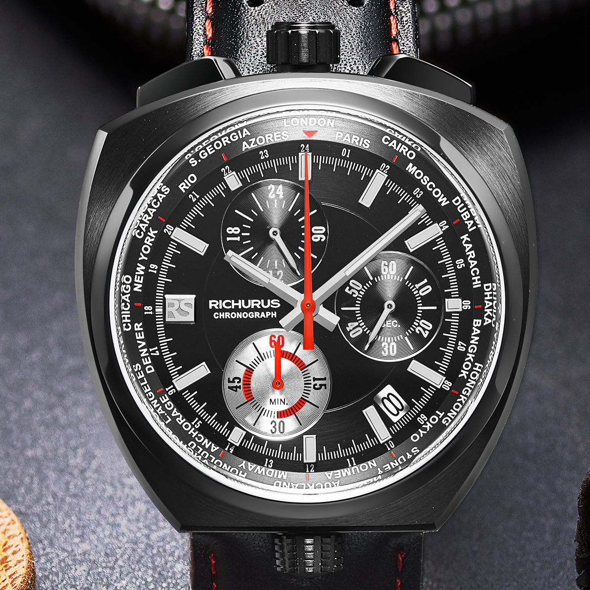 The Bullhead Chrono S - Next Generation - Leather Stealth