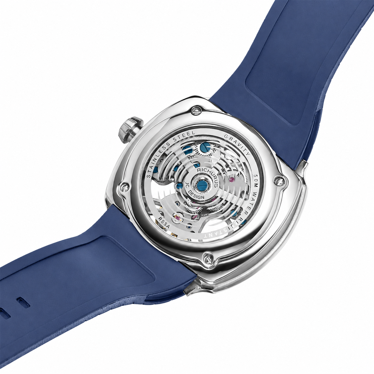 The Gravity Automatic - Silver - Blue Strap