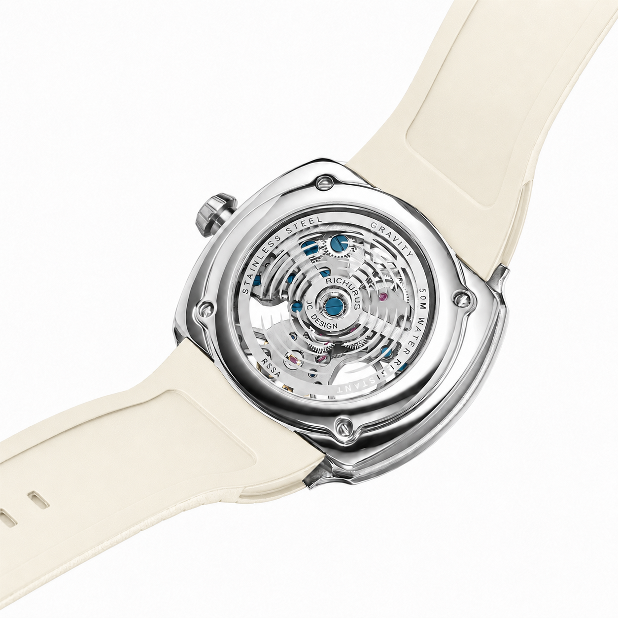 The Gravity Automatic - Silver - Beige Strap