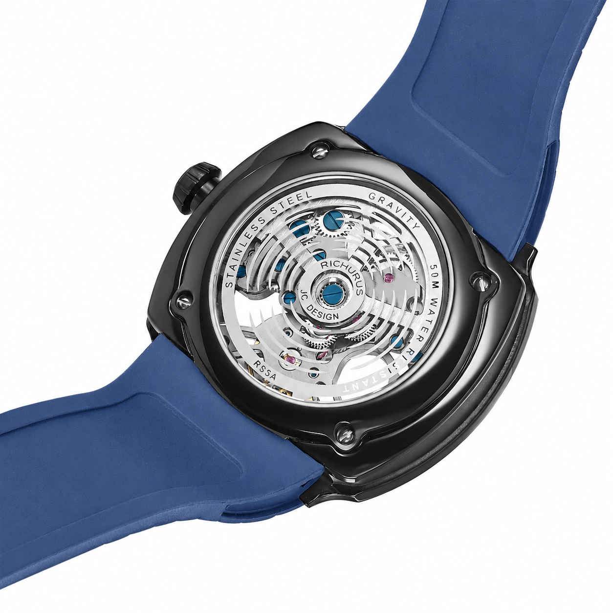 The Gravity Automatic - Black - Blue Strap