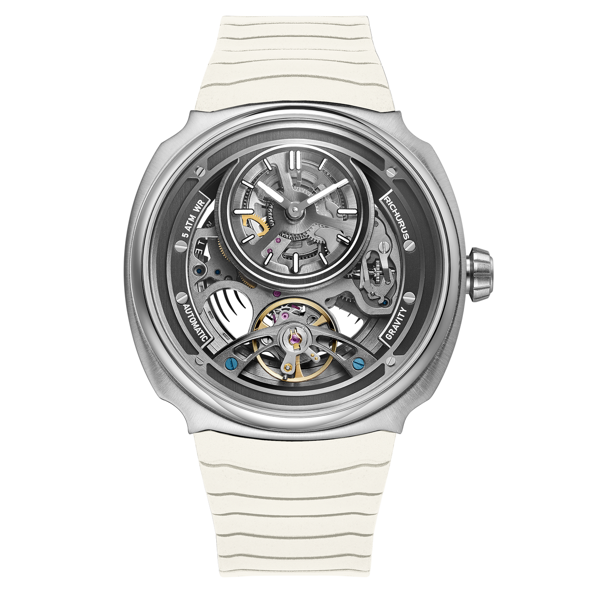 The Gravity Automatic - Silver - Beige Strap