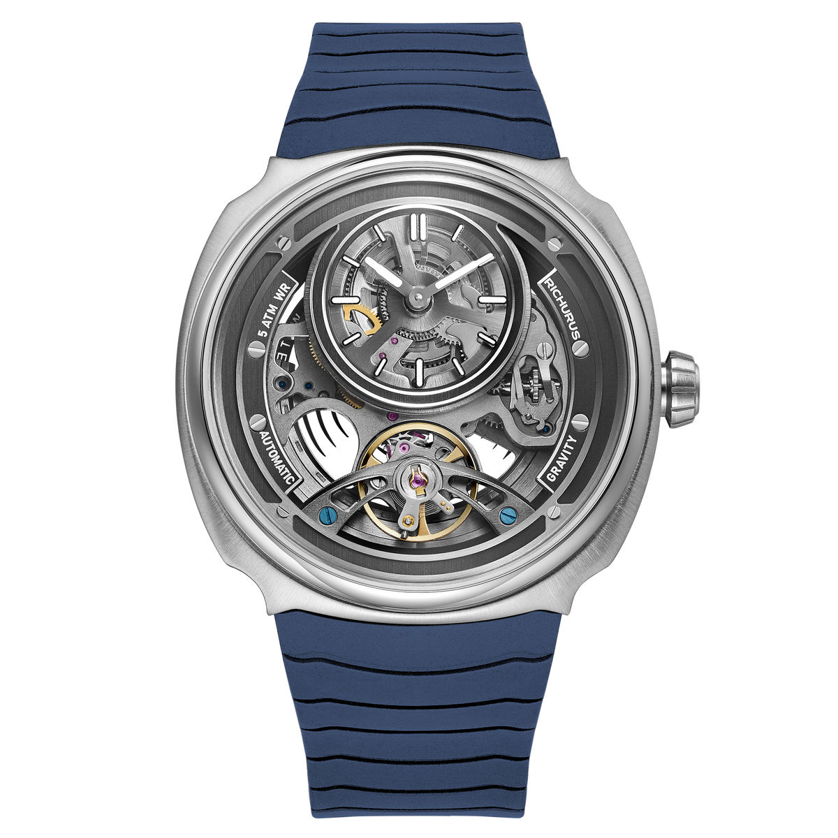 The Gravity Automatic - Silver - Blue Strap