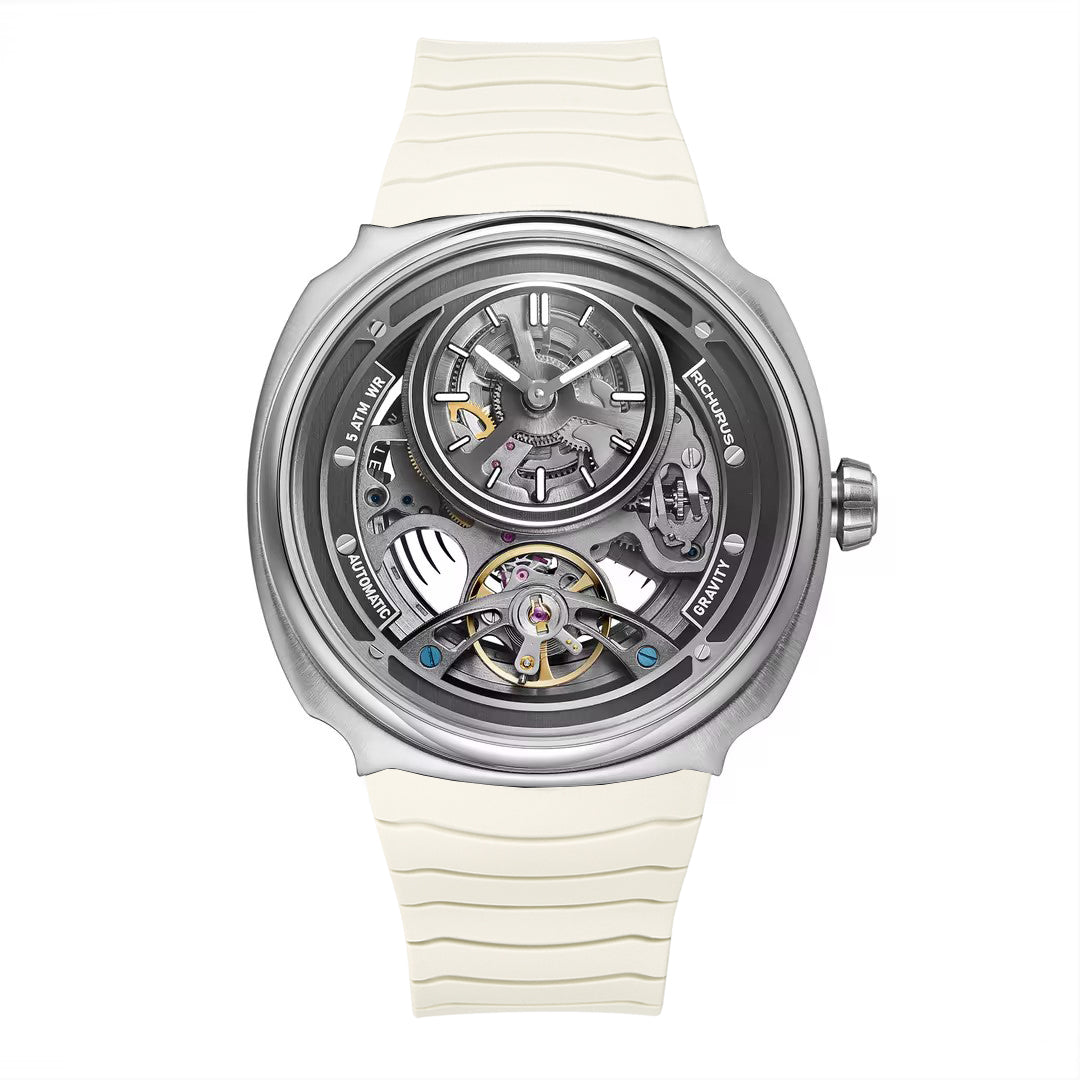The Gravity Automatic - Silver - Beige Strap