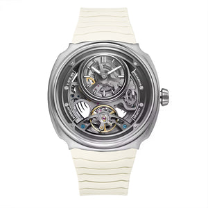 The Gravity Automatic - Silver - Beige Strap