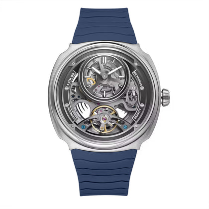 The Gravity Automatic - Silver - Blue Strap