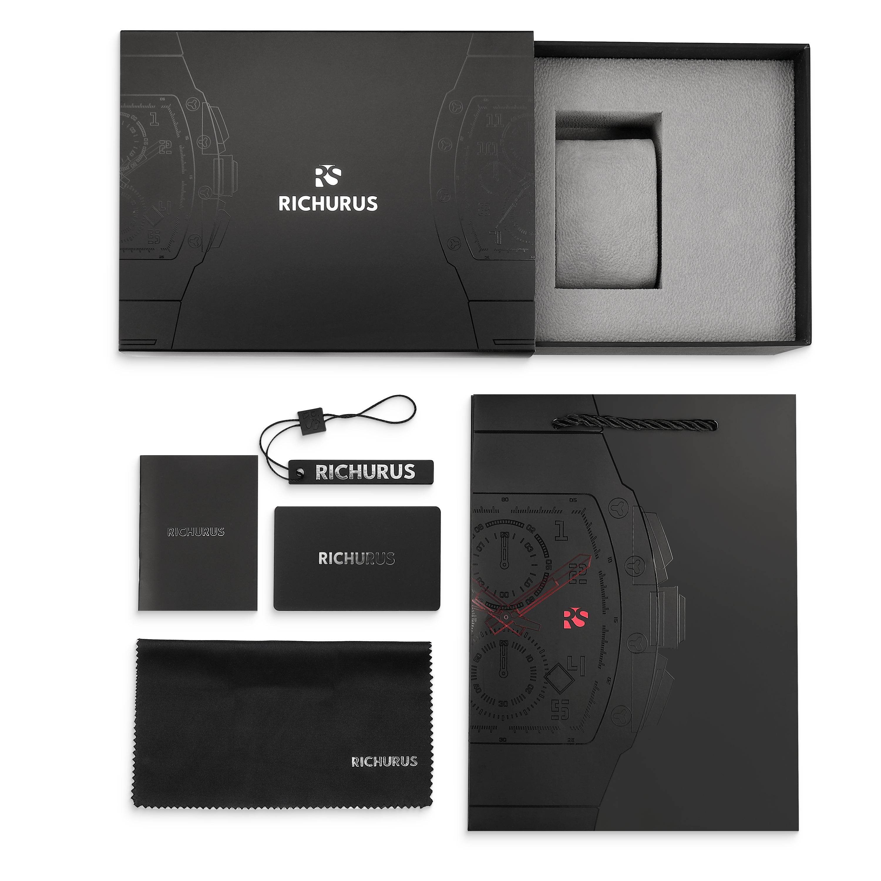 The Bullhead Chrono RS3 - Black - Racing-Inspired Classic - RICHURUS WATCHES
