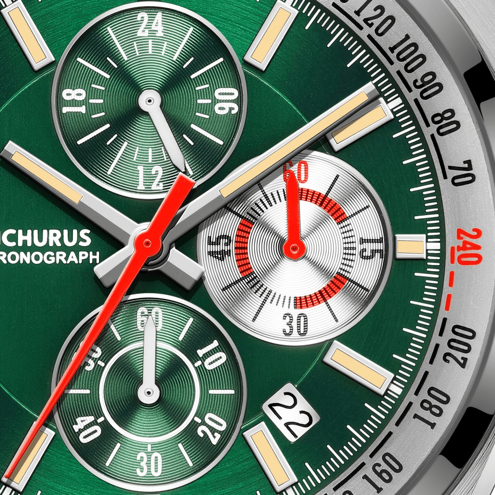 The Bullhead Chrono RS3 - Green - Racing-Inspired Classic - RICHURUS WATCHES