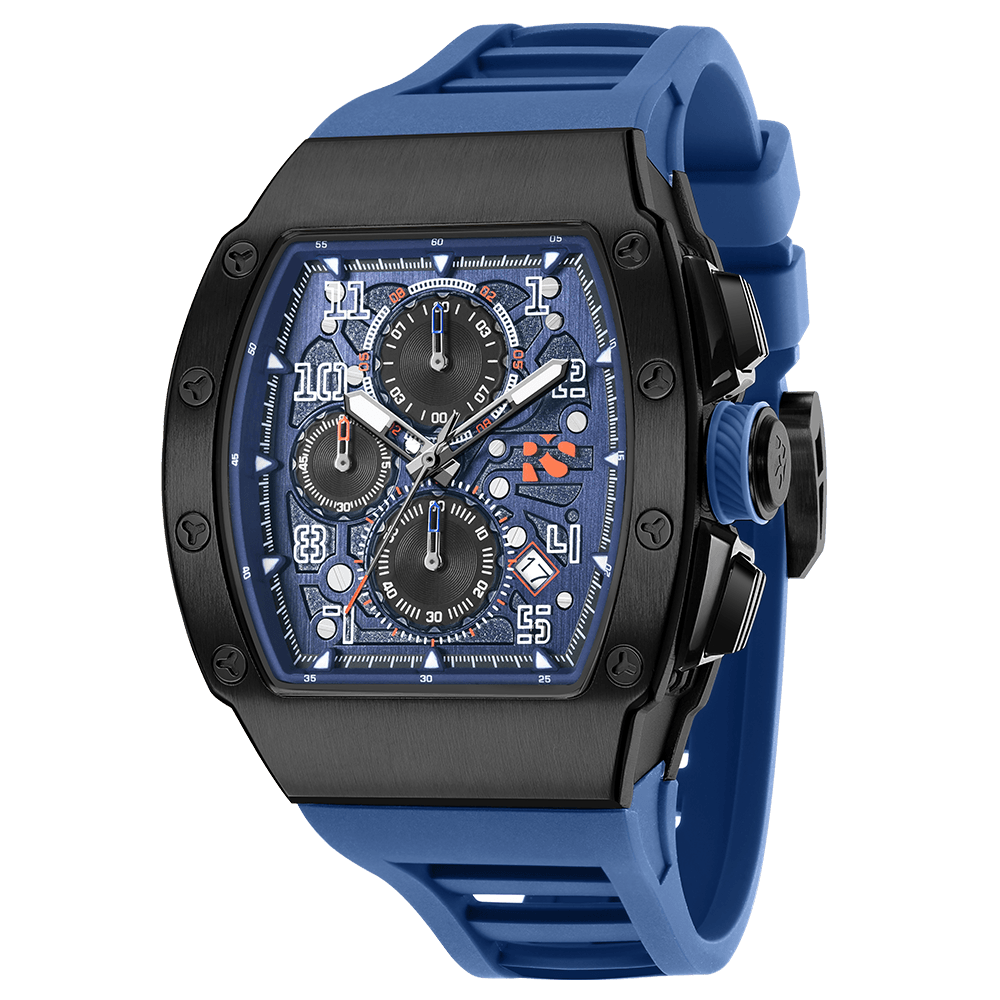 The Rennsport – Black/Blue – Racing - Inspired Chronograph - RichurusWatches