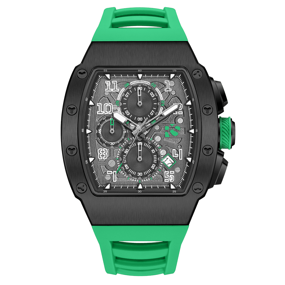 The Rennsport – Black/Green – Racing - Inspired Chronograph - RichurusWatches