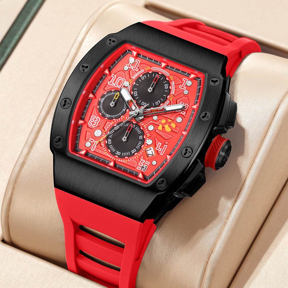 The Rennsport – Black/Red – Racing-Inspired Chronograph - RICHURUS WATCHES