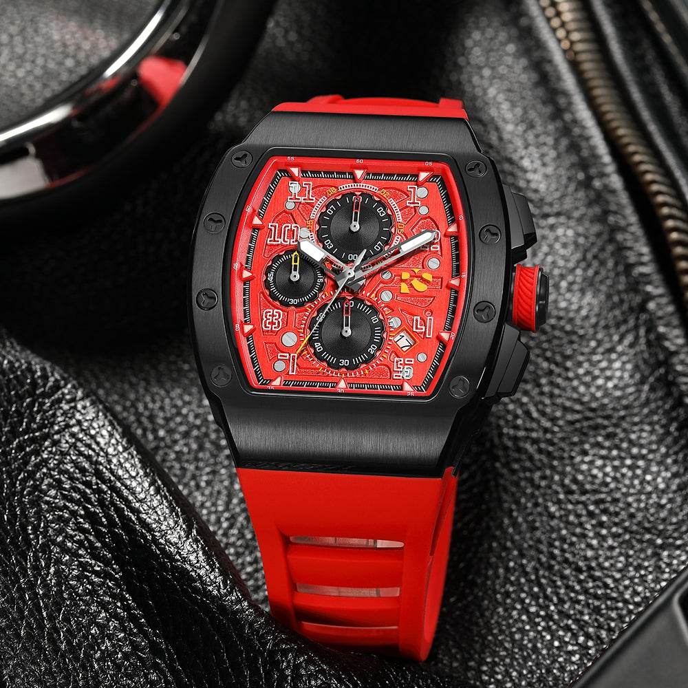 The Rennsport – Black/Red – Racing-Inspired Chronograph - RICHURUS WATCHES