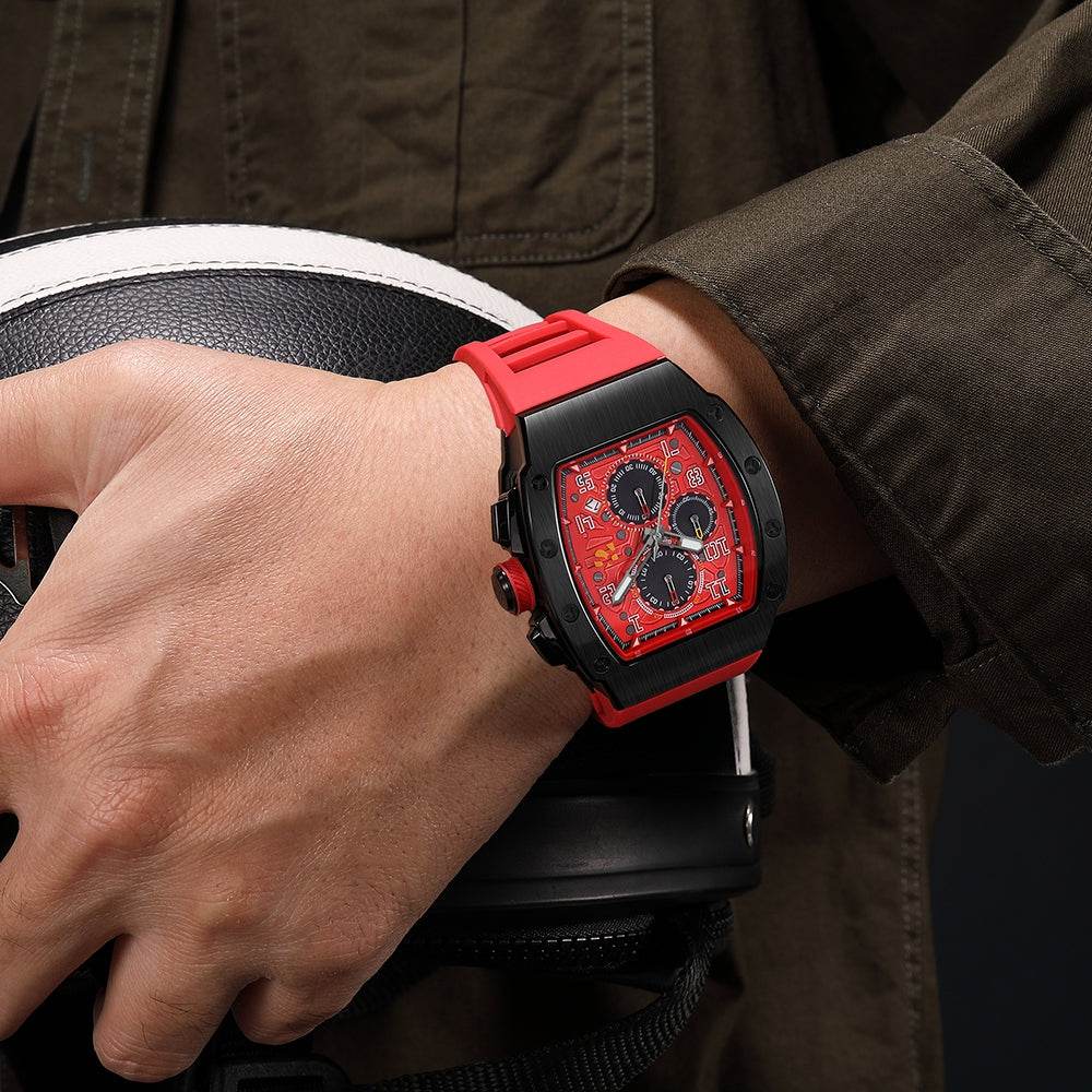 The Rennsport – Black/Red – Racing-Inspired Chronograph - RICHURUS WATCHES