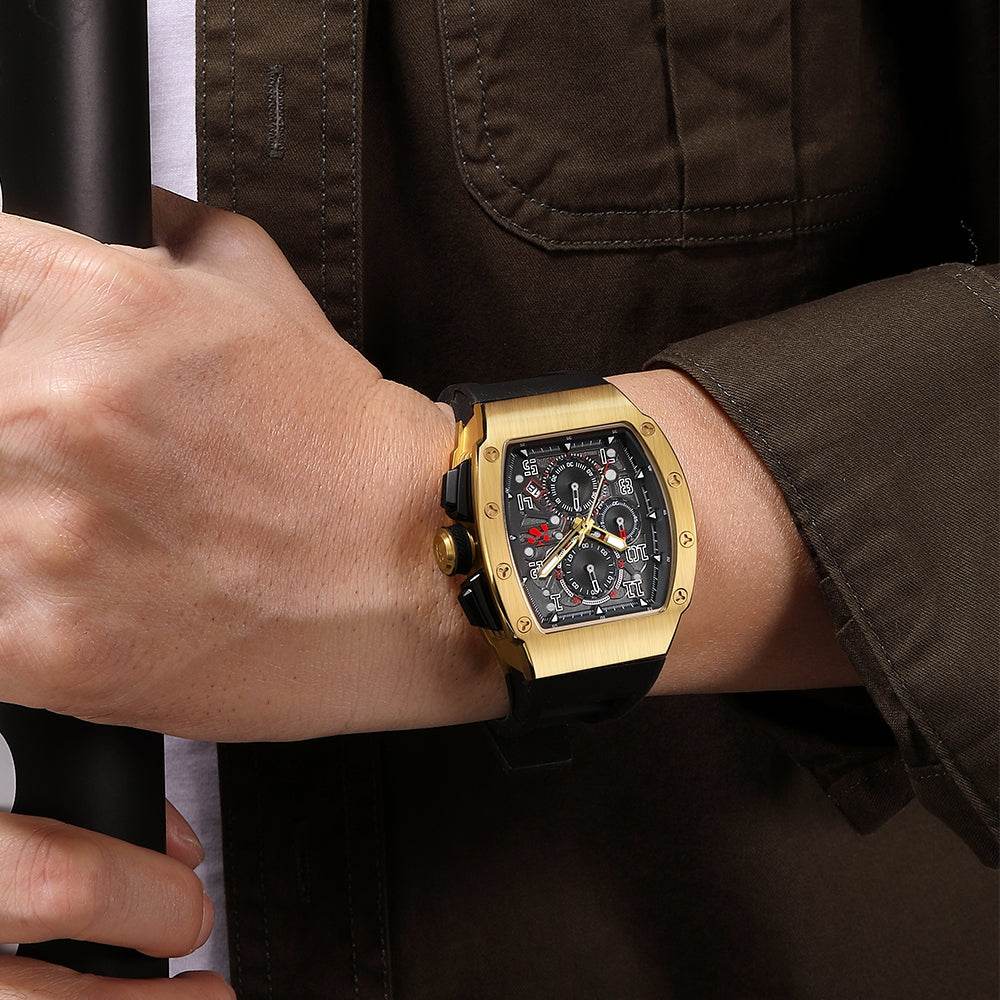 The Rennsport – Gold/Black – Racing-Inspired Chronograph - RICHURUS WATCHES