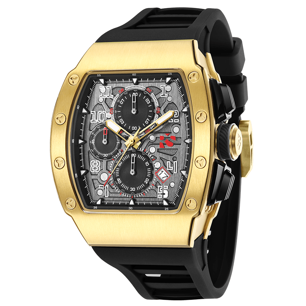 The Rennsport – Gold/Black – Racing - Inspired Chronograph - RichurusWatches