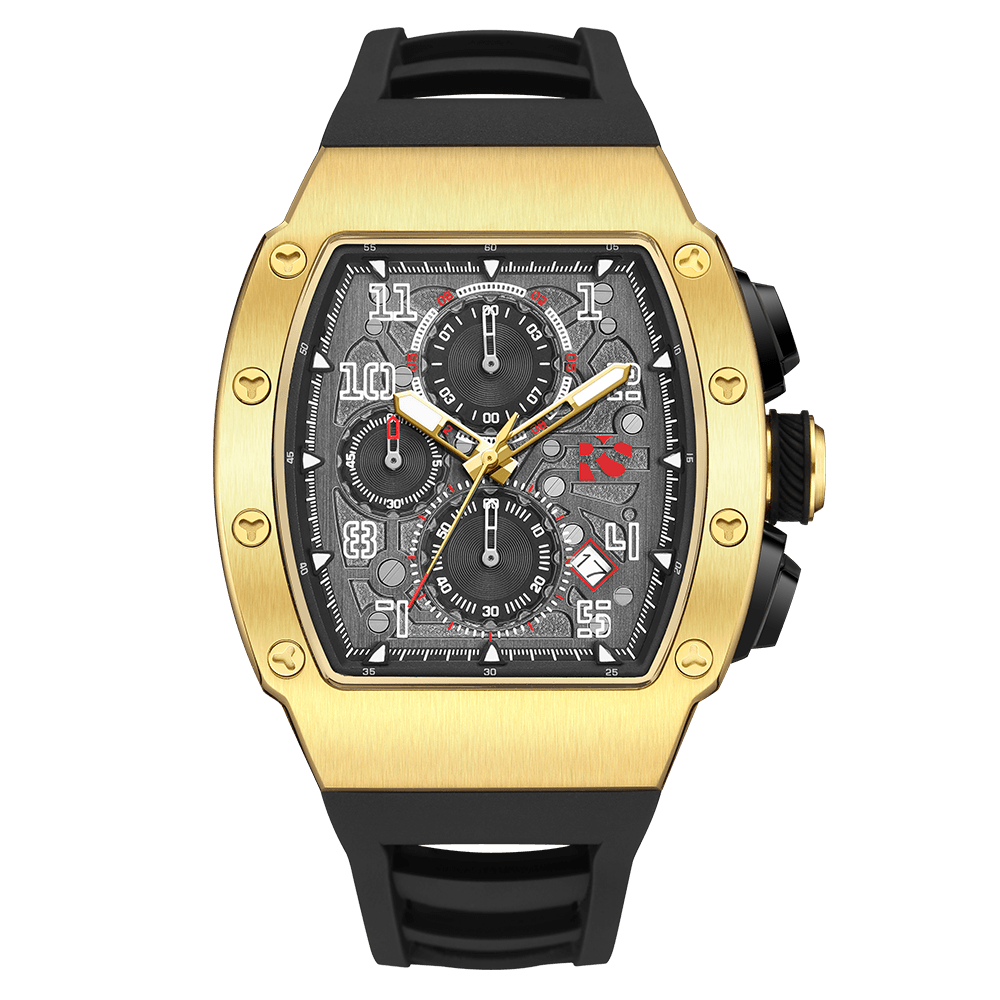 The Rennsport – Gold/Black – Racing - Inspired Chronograph - RichurusWatches