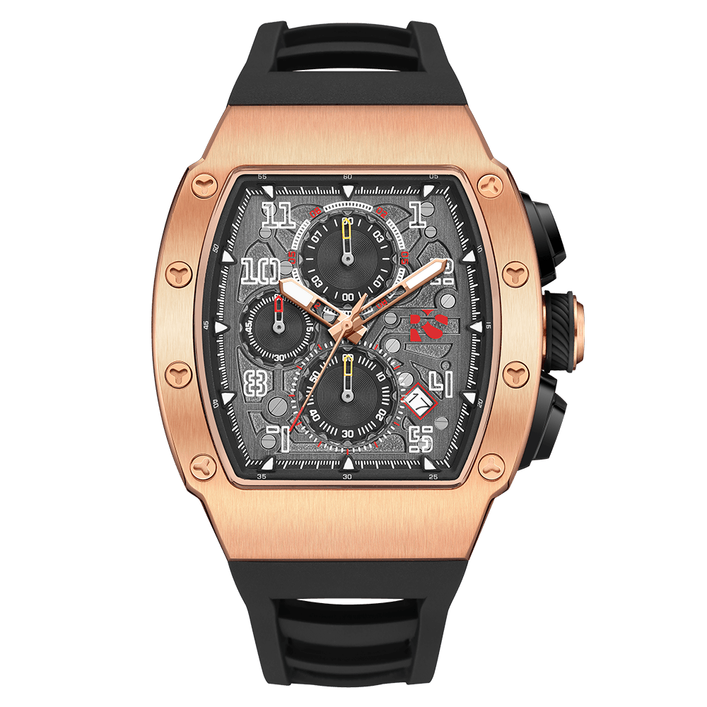 The Rennsport – Rosegold/Black – Racing - Inspired Chronograph - RichurusWatches