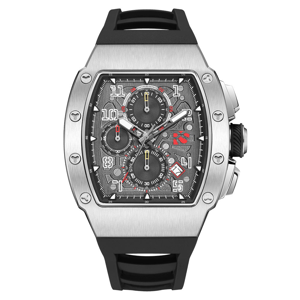 The Rennsport – Silver/Black – Racing - Inspired Chronograph - RichurusWatches