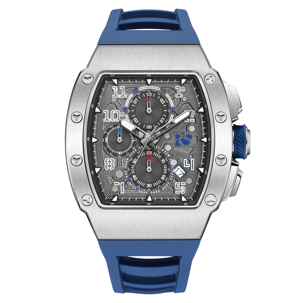 The Rennsport – Silver/Blue – Racing - Inspired Chronograph - RichurusWatches