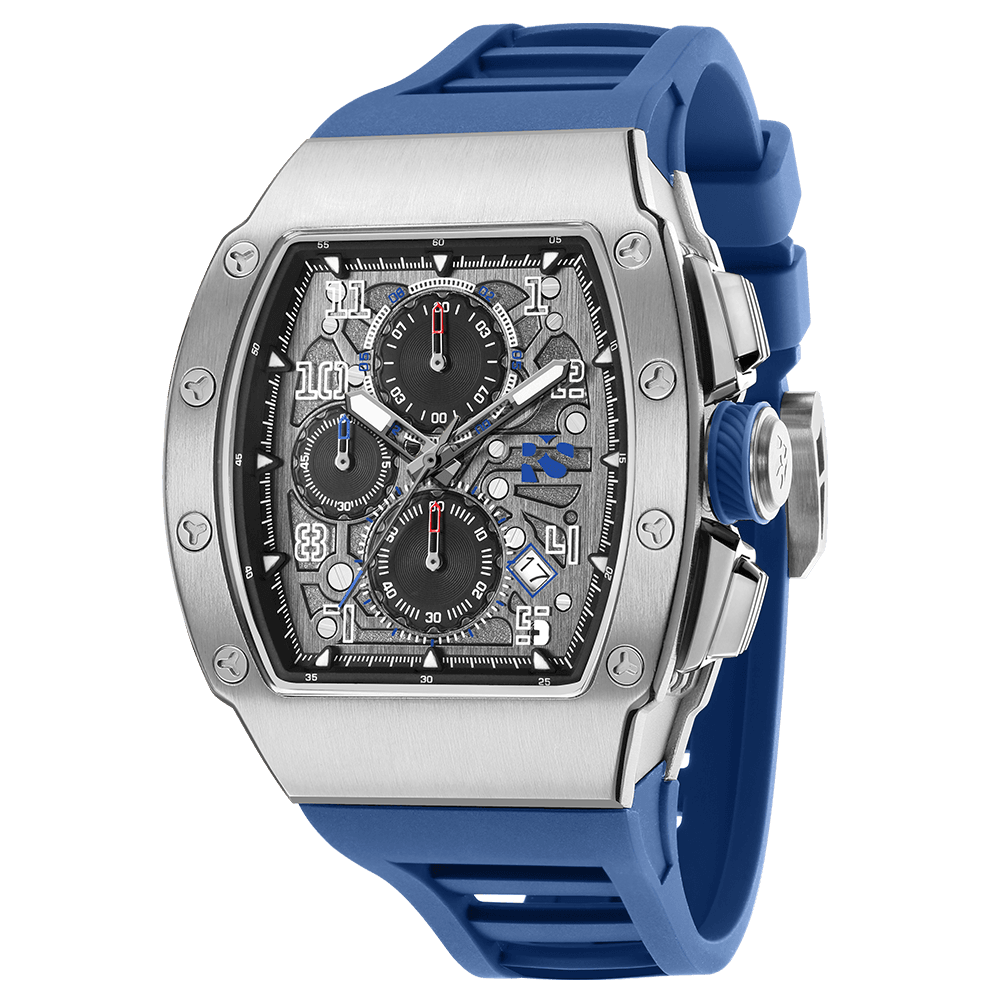 The Rennsport – Silver/Blue – Racing - Inspired Chronograph - RichurusWatches