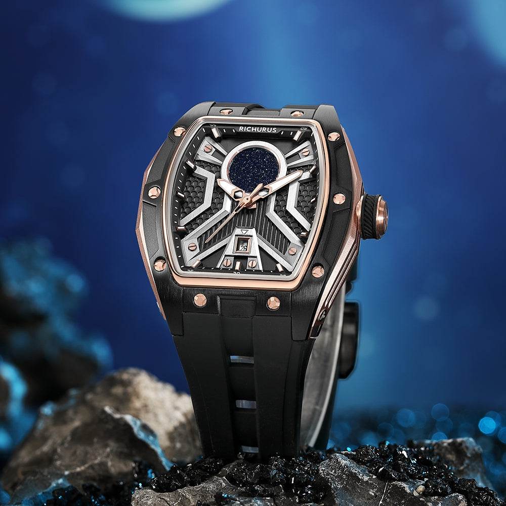 The Starship RS4 – Rosegold/Black – Kyanite Sand - RICHURUS WATCHES
