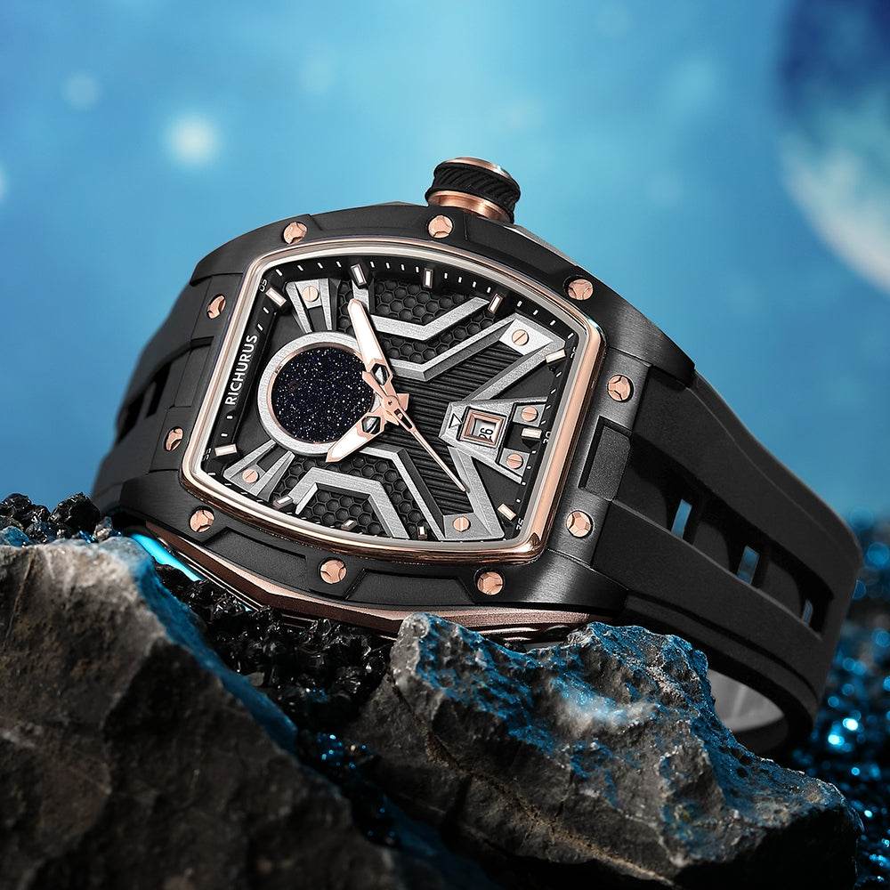 The Starship RS4 – Rosegold/Black – Kyanite Sand - RICHURUS WATCHES
