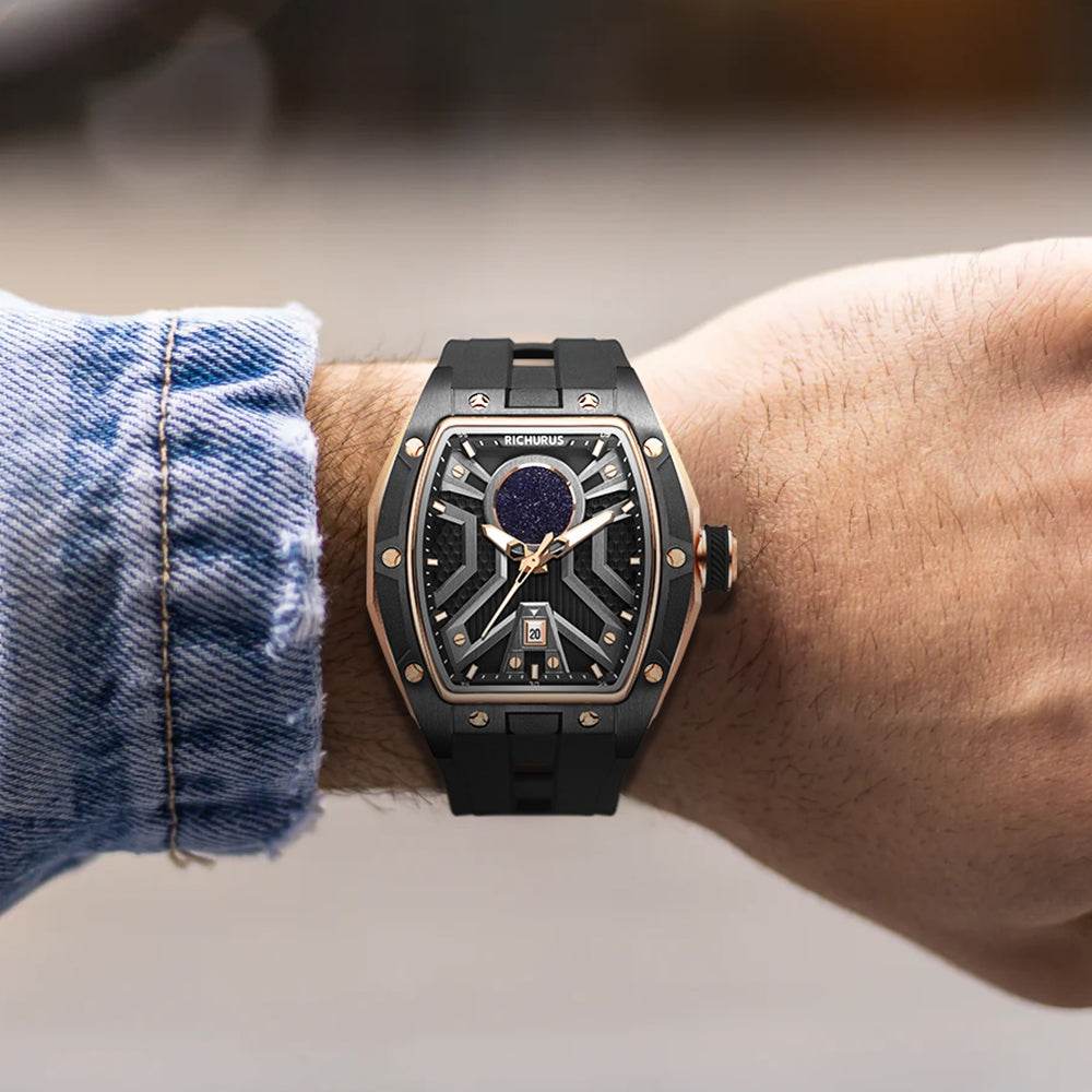 The Starship RS4 – Rosegold/Black – Kyanite Sand - RICHURUS WATCHES
