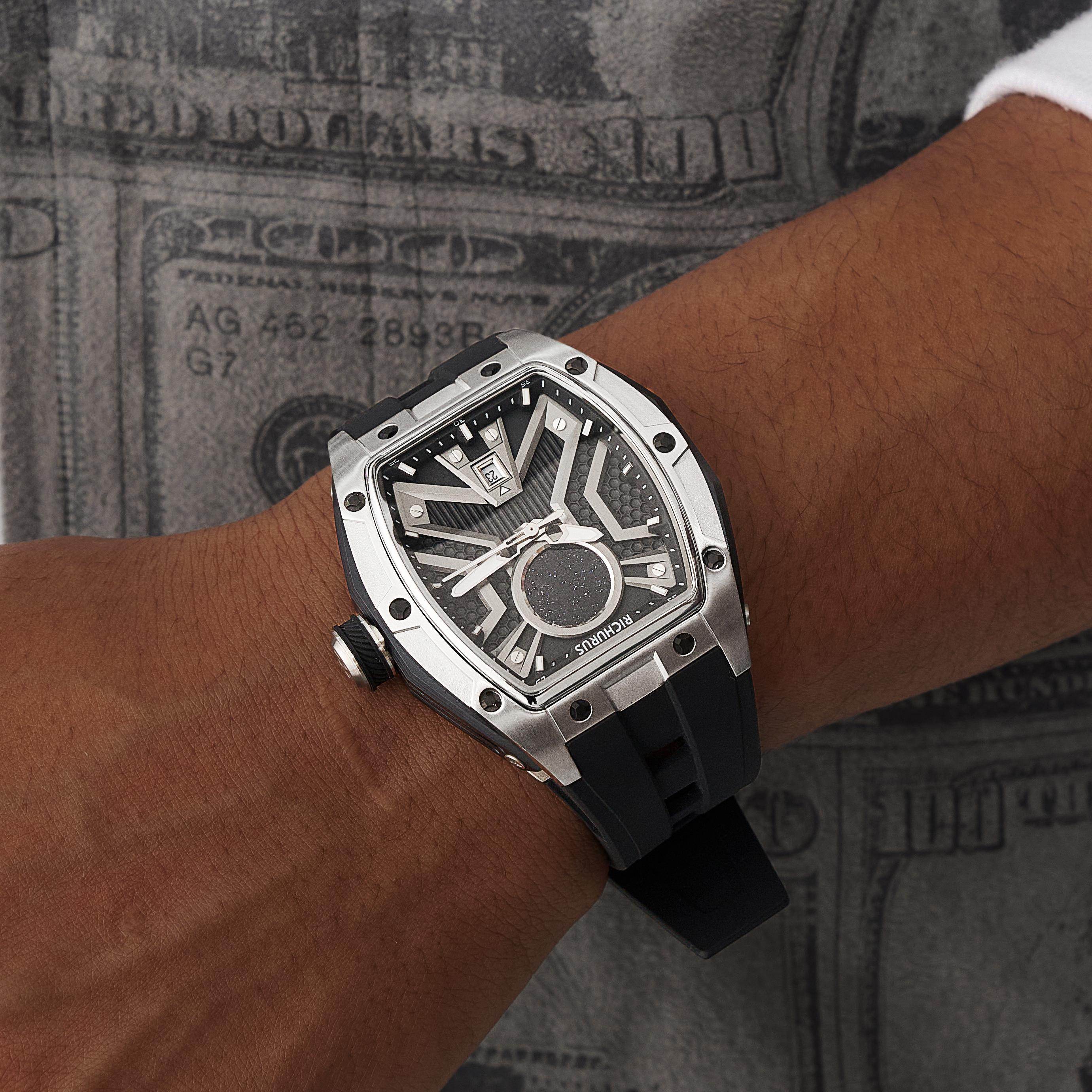 The Starship RS4 – Silver/Black – Kyanite Sand - RICHURUS WATCHES