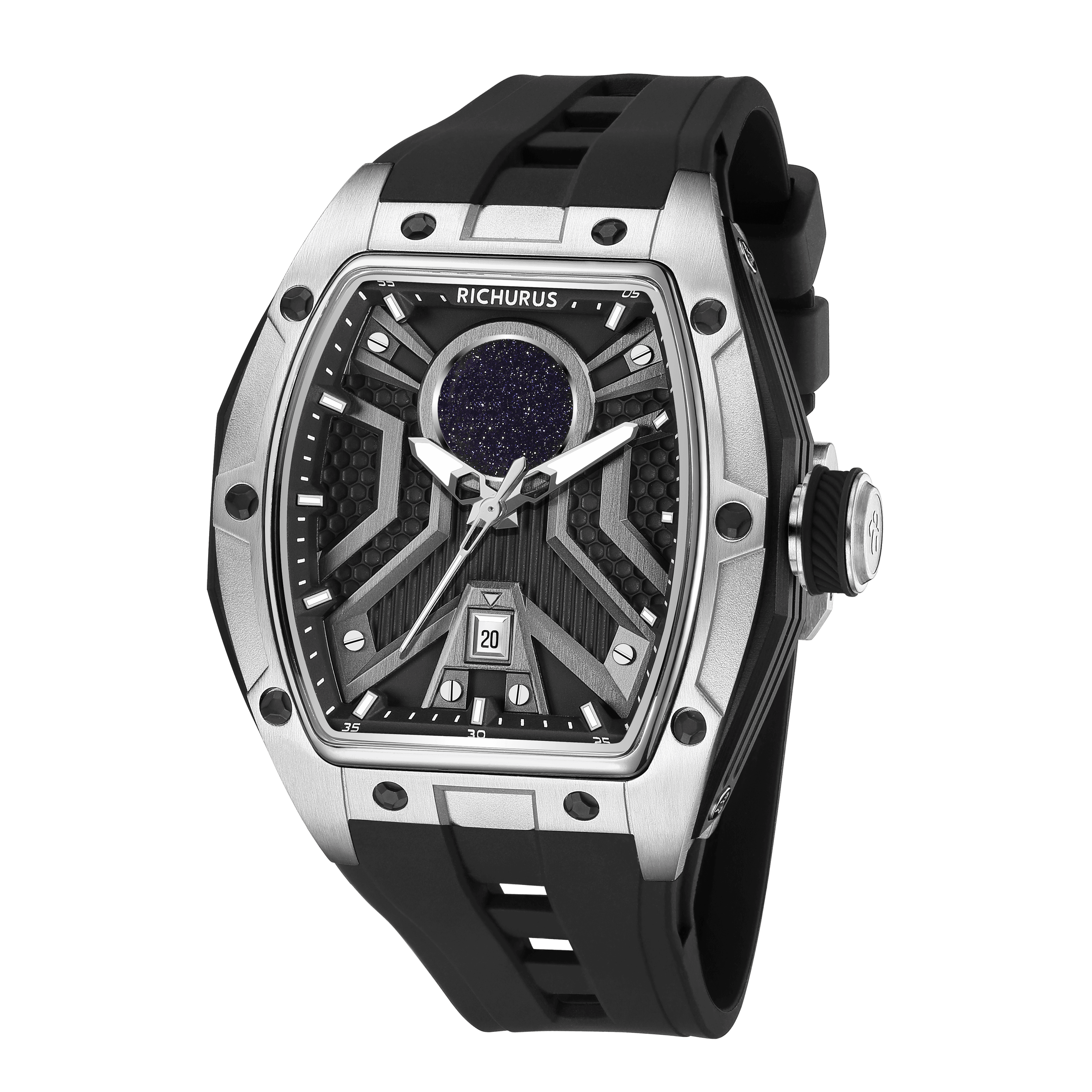 The Starship RS4 – Silver/Black – Kyanite Sand - RichurusWatches
