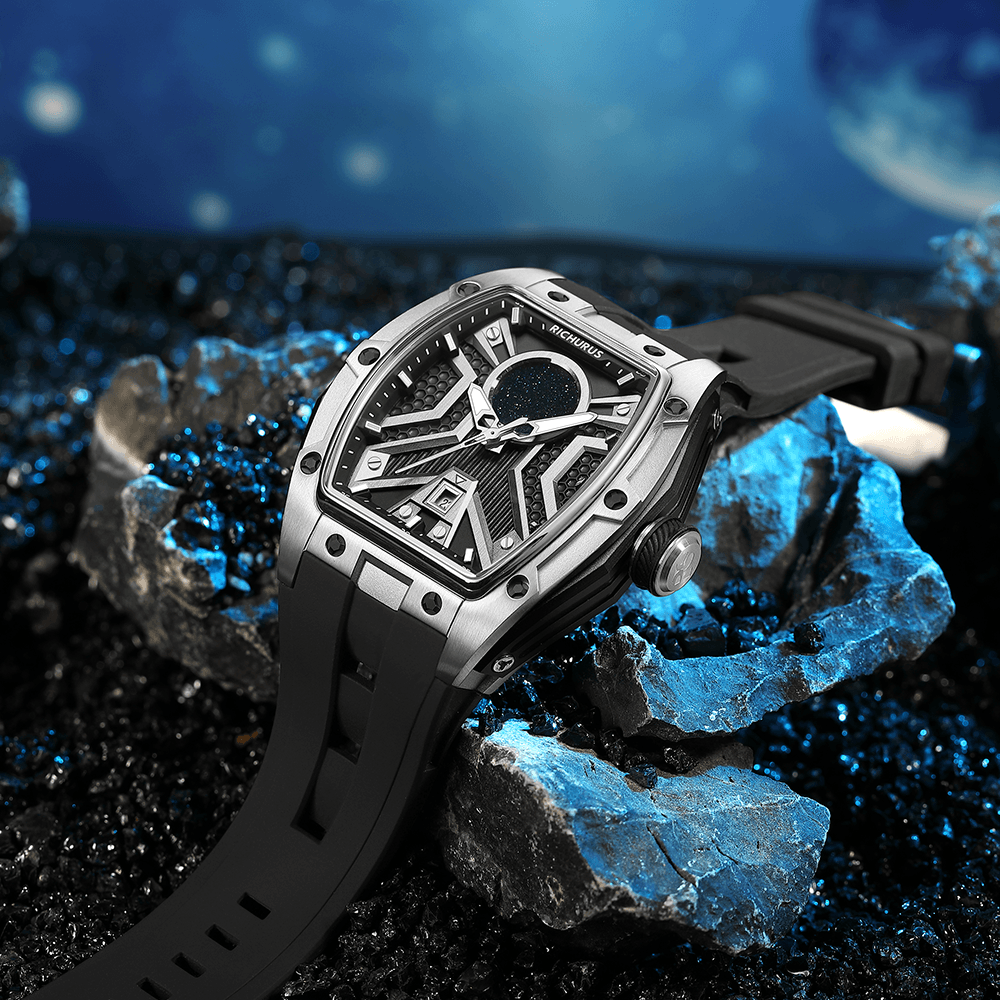 The Starship RS4 – Silver/Black – Kyanite Sand - RICHURUS WATCHES