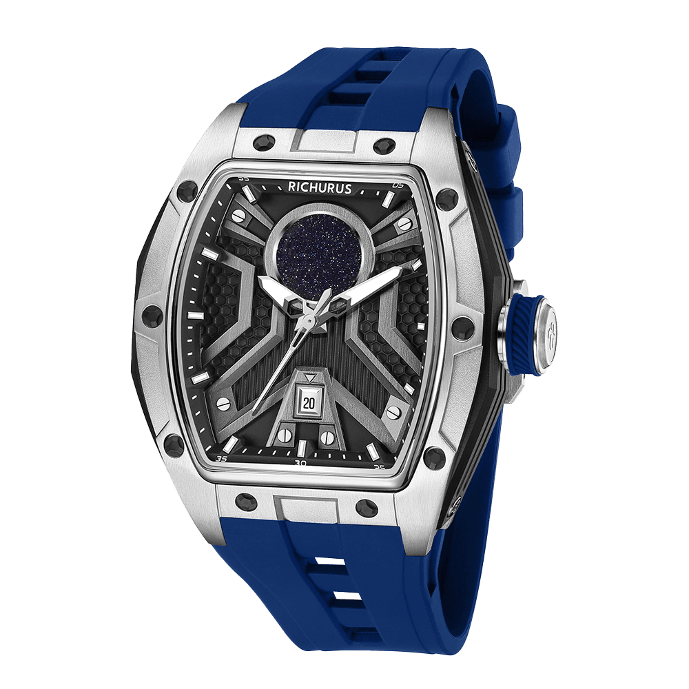 The Starship RS4 – Silver/Blue – Kyanite Sand - RichurusWatches